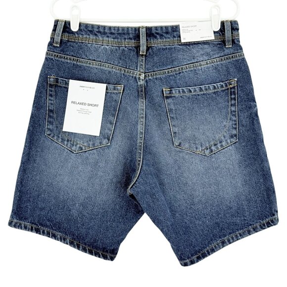 Paper Denim & Cloth Men's Cotton Relaxed Fit Vesta Blue Denim Shorts Size 32 NWT - Picture 2 of 12